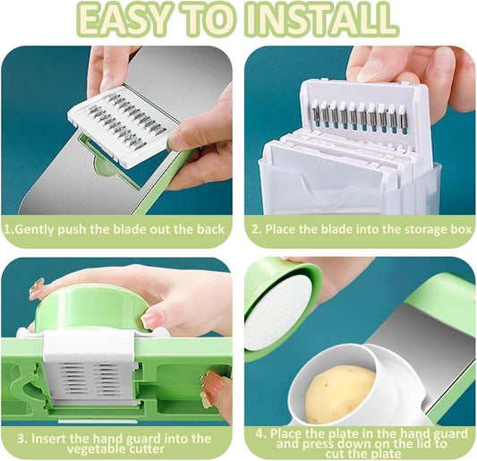 6-in-1 Multifunction Vegetable Cutter – Durable, Easy-to-Clean Slicer, Shredder & Dicer for Every Kitchen