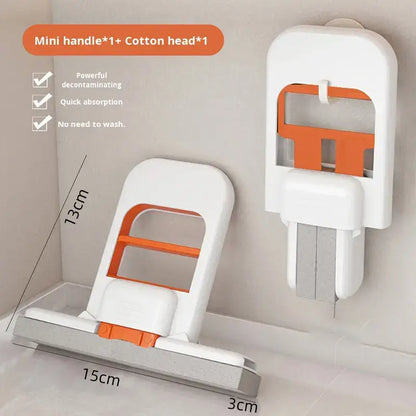 Mini Foldable Self-Squeeze Mop 2025 – Compact Wet & Dry Cleaning Tool for Kitchen, Bathroom, Glass & Car