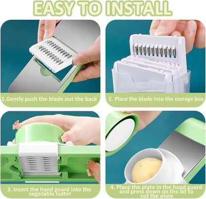 6-in-1 Multifunction Vegetable Cutter – Durable, Easy-to-Clean Slicer, Shredder & Dicer for Every Kitchen